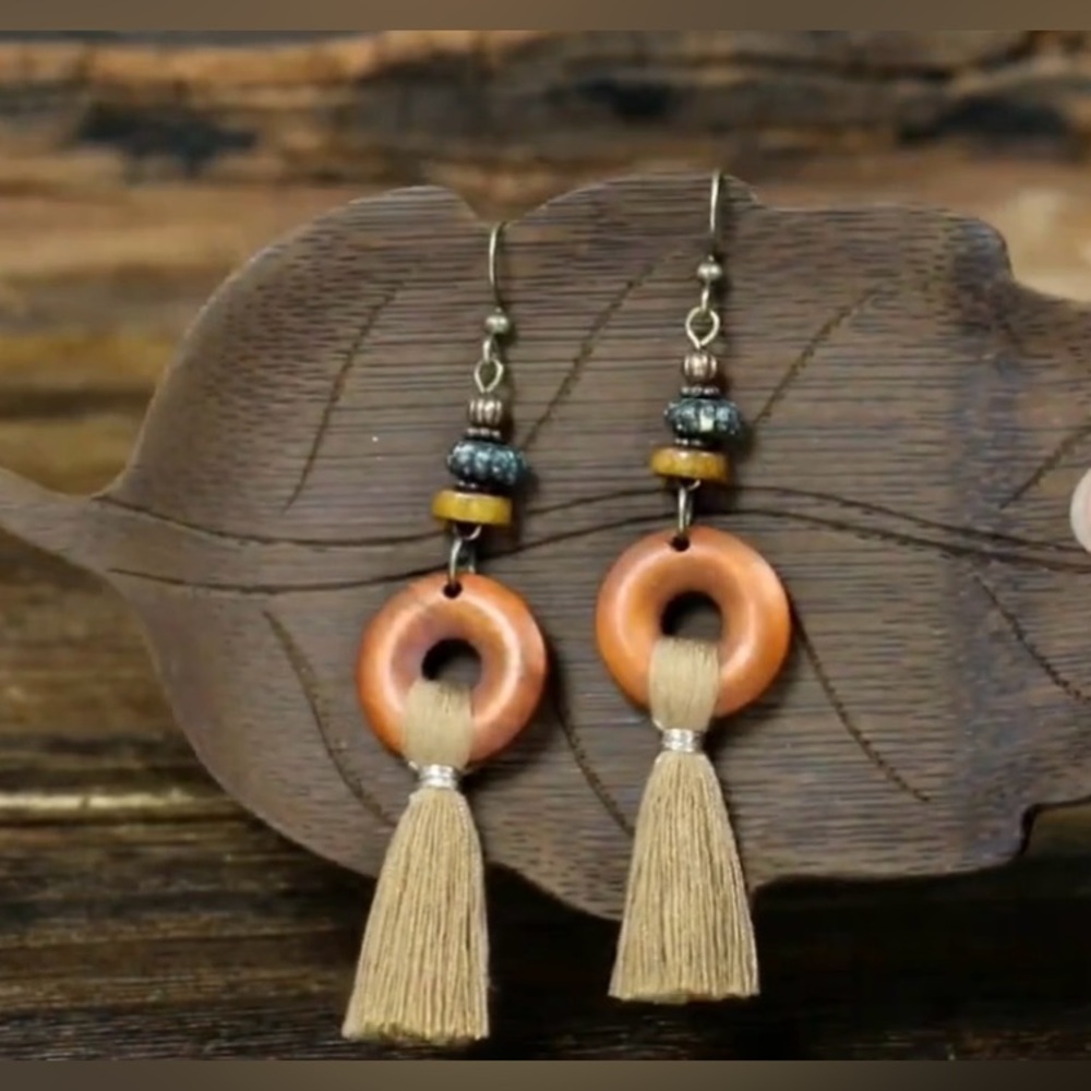 It is Well Boutique; Boho Tassel Drop Earrings; NWT